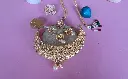 Antique flower necklace with earrings