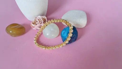 [BR-251] Golden Diamond bracelet